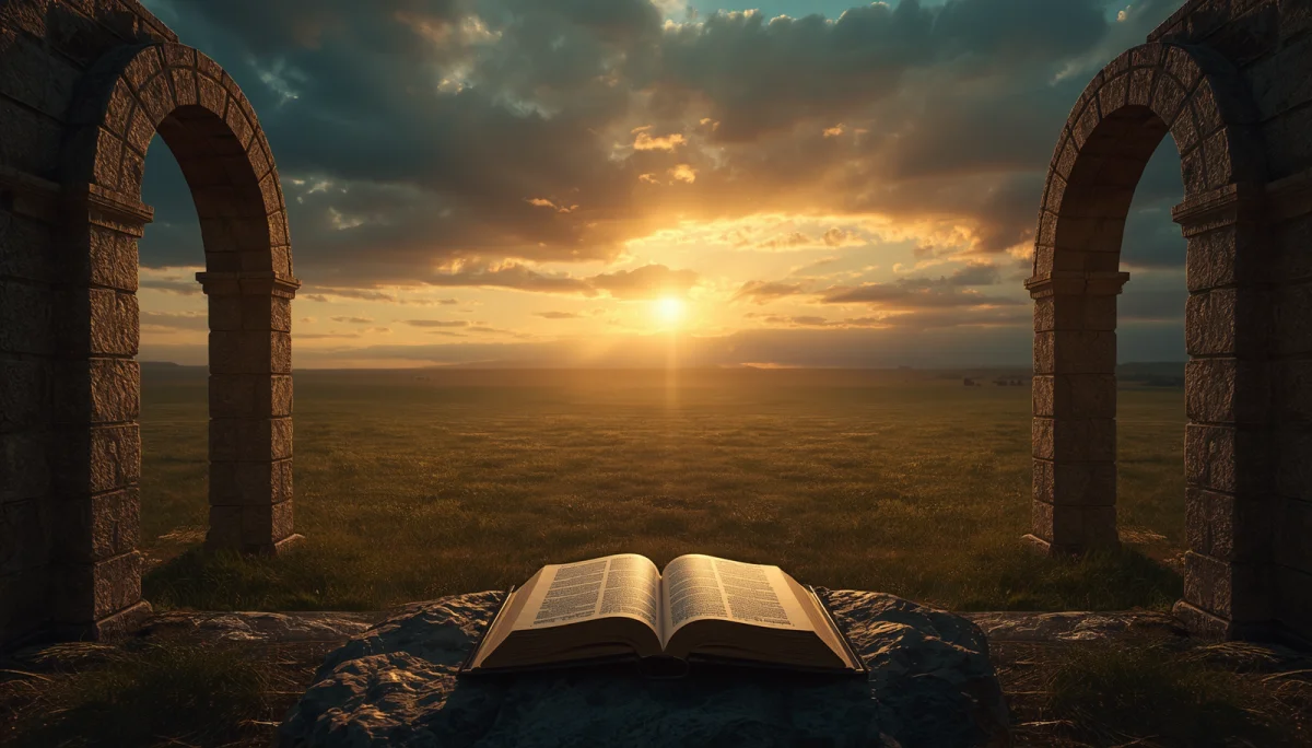 A person standing at sunrise with arms open wide — the posture of someone stepping into their God-given calling
